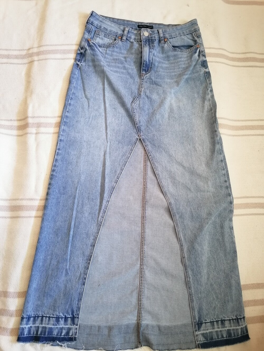 sincerely jules denim maxi skirt